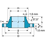 Welding neck flanges 150 lbs